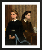 Edgar Degas Print, The Bellelli Sisters (Giovanna and Giuliana Bellelli) (1865-1866) in a black frame