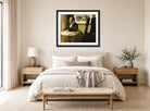 Edgar Degas Print, The Cellist Pilet (between 1868 and 1869) displayed above a bed