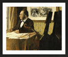 Edgar Degas Print, The Cellist Pilet (between 1868 and 1869) in a black frame