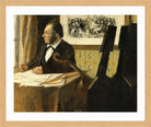 Edgar Degas Print, The Cellist Pilet (between 1868 and 1869) in a light oak frame