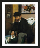 Edgar Degas Print, The Collector of Prints (1866) in a black frame