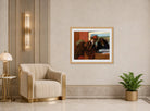 Edgar Degas Print, The Conversation (1885–95) displayed in an Art Deco interior