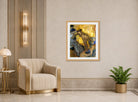 Edgar Degas Print, The Cup of Hot Chocolate (1900-1905) displayed in an Art Deco interior
