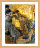 Edgar Degas Print, The Cup of Hot Chocolate (1900-1905) in a light oak frame