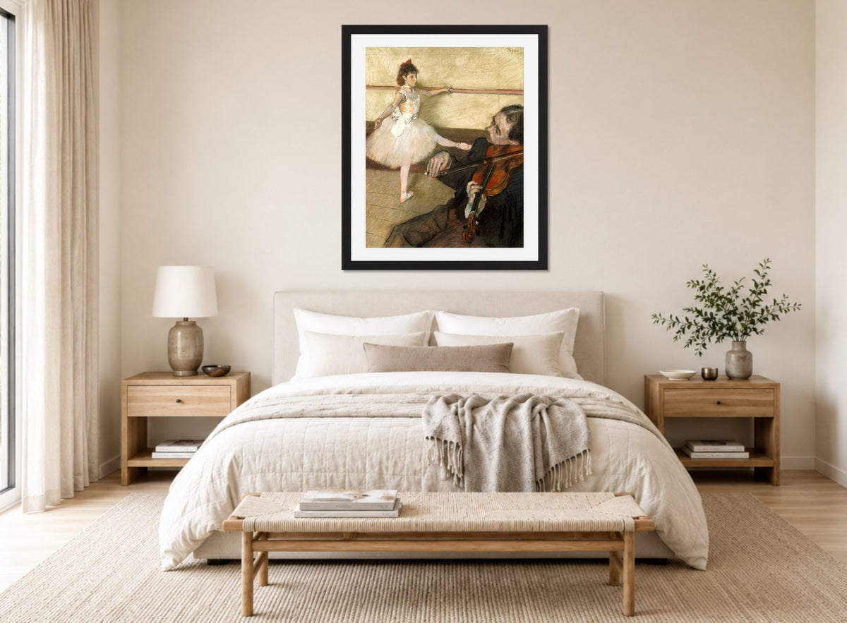 Edgar Degas Print, The Dance Lesson (ca displayed above a bed