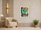 Edgar Degas Print, The Dancers (1898) displayed in an Art Deco interior