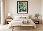 Edgar Degas Print, The Dancers (1898) displayed above a bed