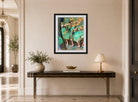 Edgar Degas Print, The Dancers (1898) displayed above a console table
