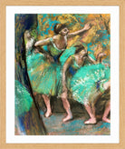 Edgar Degas Print, The Dancers (1898) in a light oak frame