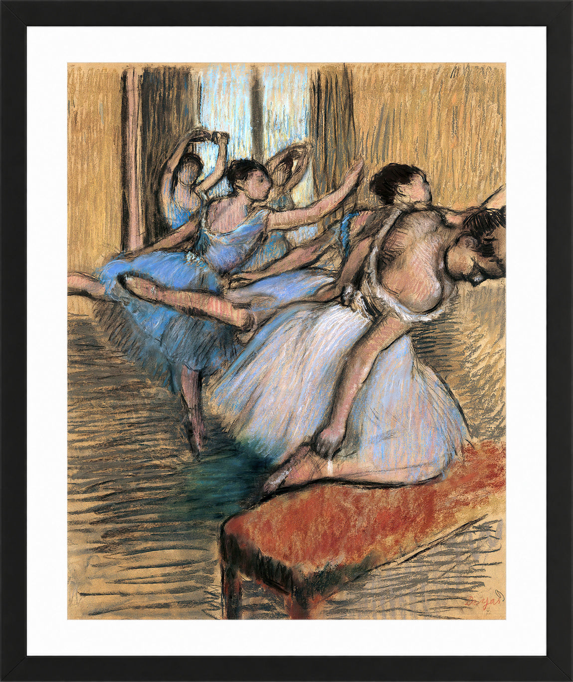 Edgar Degas Print, The Dancers in a black frame
