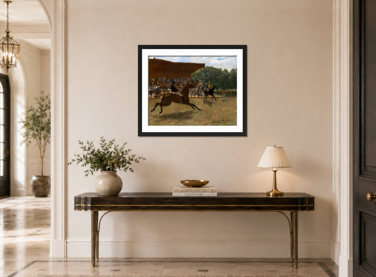 Edgar Degas Print, The False Start (ca displayed above a console table