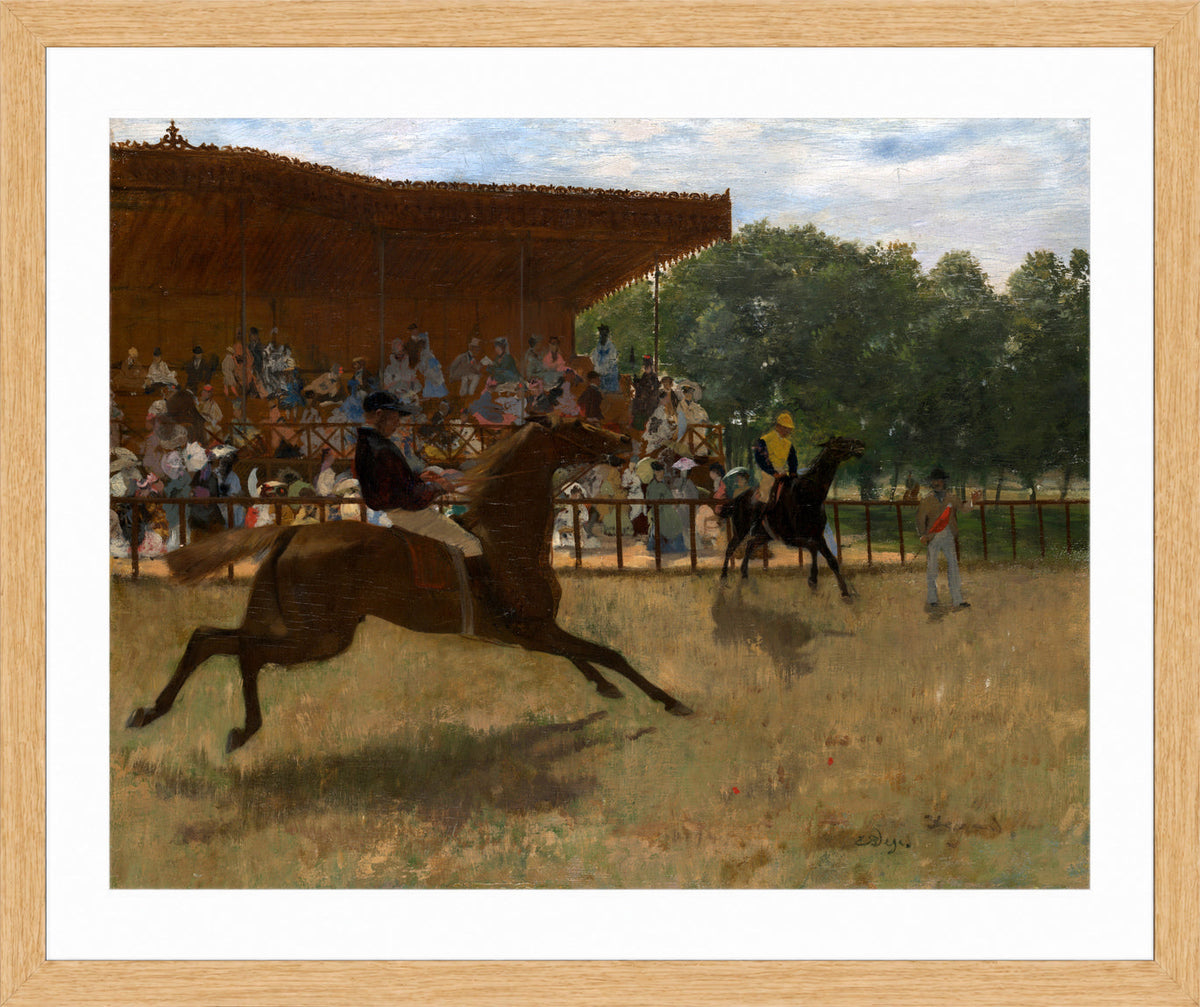 Edgar Degas Print, The False Start (ca in a light oak frame
