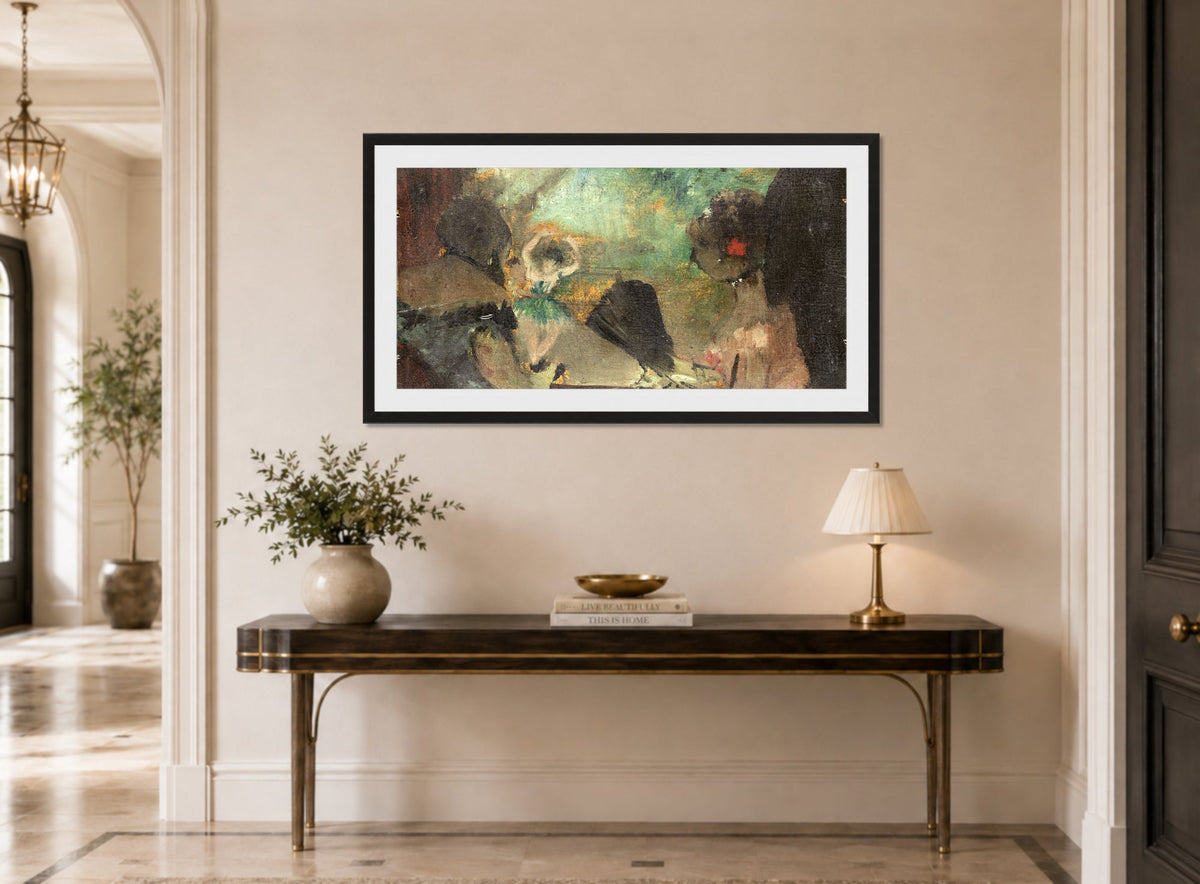 Edgar Degas Print, The Loge (c displayed above a console table