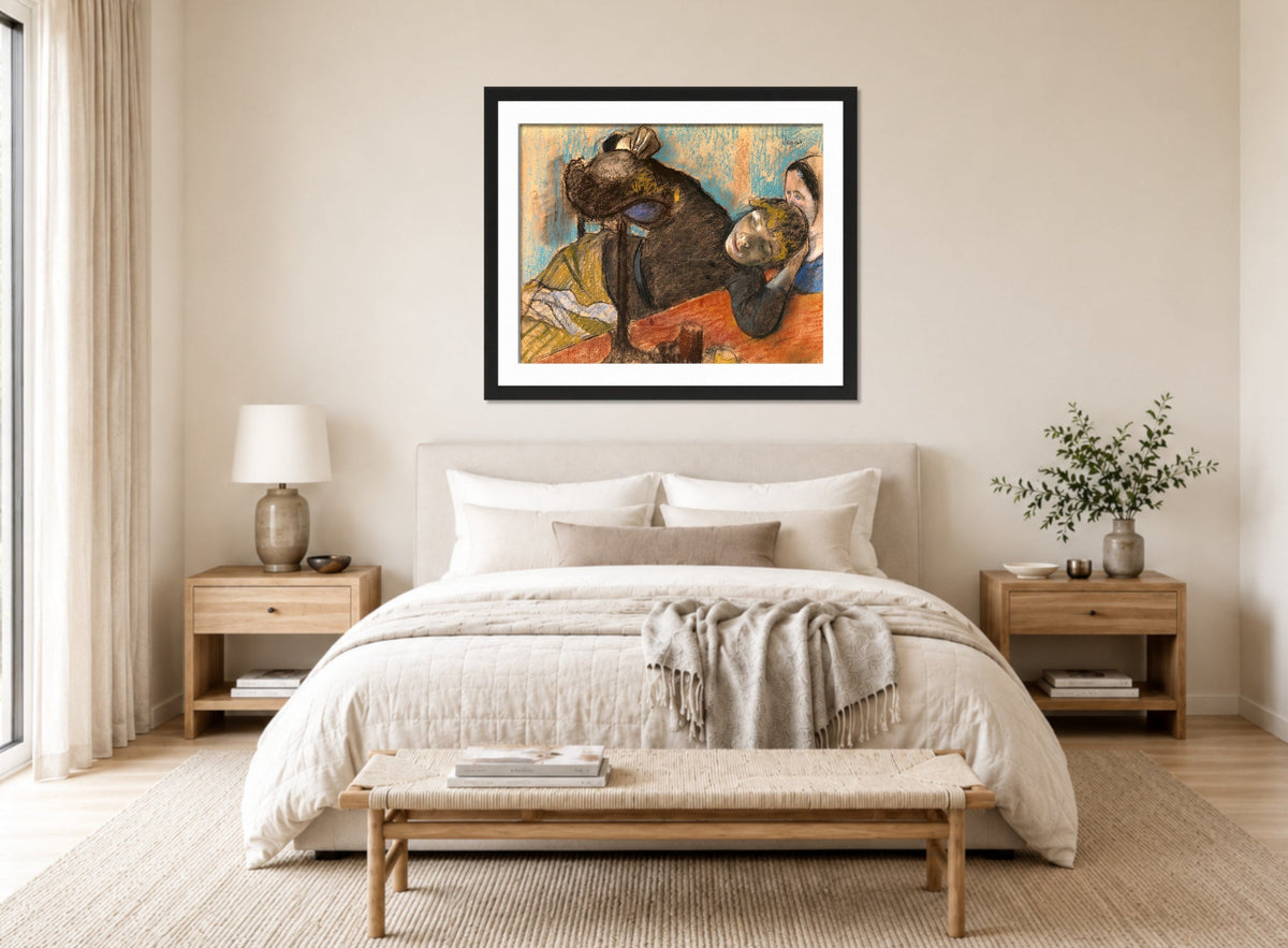 Edgar Degas Print, The Milliner (ca displayed above a bed