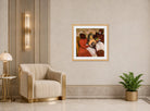 Edgar Degas Print, The Milliners (c displayed in an Art Deco interior
