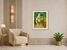 Edgar Degas Print, The Singer in Green (ca displayed in an Art Deco interior