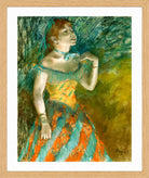 Edgar Degas Print, The Singer in Green (ca in a light oak frame