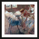 Edgar Degas Print, Three Dancers Preparing for Class (after 1878) in a black frame