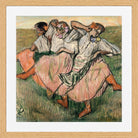 Edgar Degas Print, Three Russian Dancers in a light oak frame
