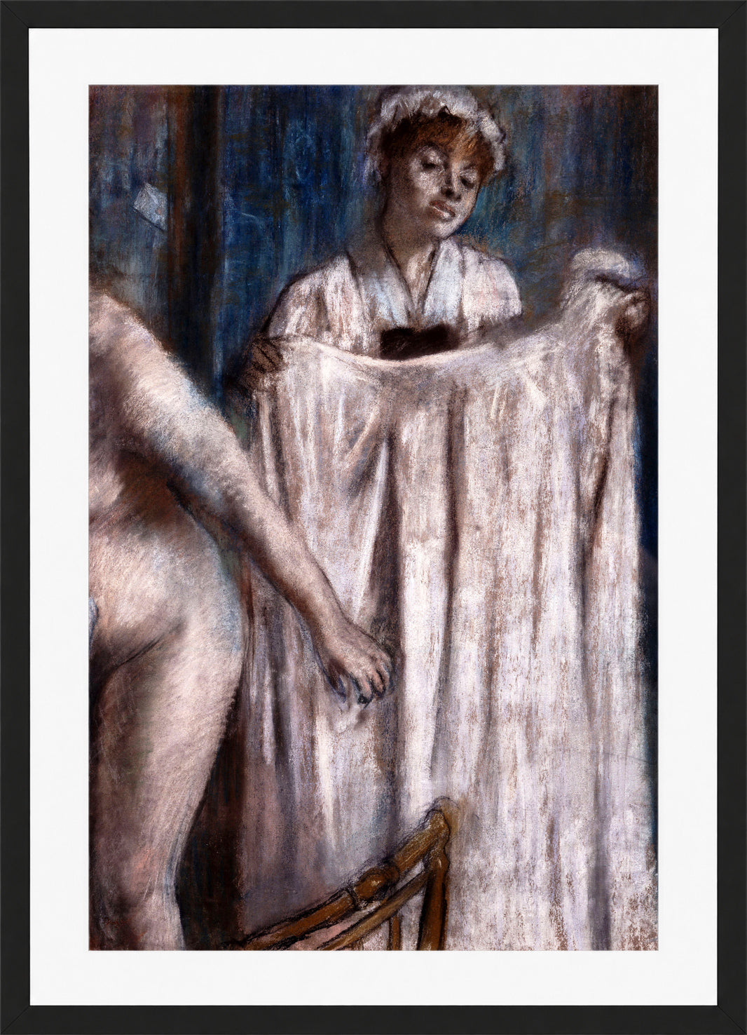 Edgar Degas Print, Toilette after the Bath (1888 - 1889) in a black frame