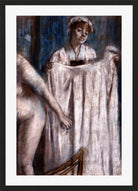 Edgar Degas Print, Toilette after the Bath (1888 - 1889) in a black frame