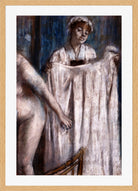 Edgar Degas Print, Toilette after the Bath (1888 - 1889) in a light oak frame