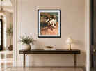 Edgar Degas Print, Two Dancers displayed above a console table