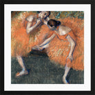 Edgar Degas Print, Two Dancers in a black frame