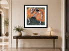 Edgar Degas Print, Two Dancers displayed above a console table