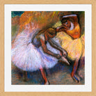Edgar Degas Print, Two Dancers (c in a light oak frame