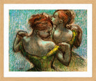 Edgar Degas Print, Two Dancers, Half-length in a light oak frame