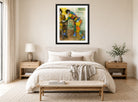 Edgar Degas Print, Two Harlequins (c displayed above a bed