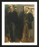 Edgar Degas Print, Two Men (ca in a black frame