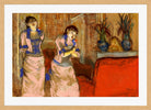 Edgar Degas Print, Two Women (c in a light oak frame