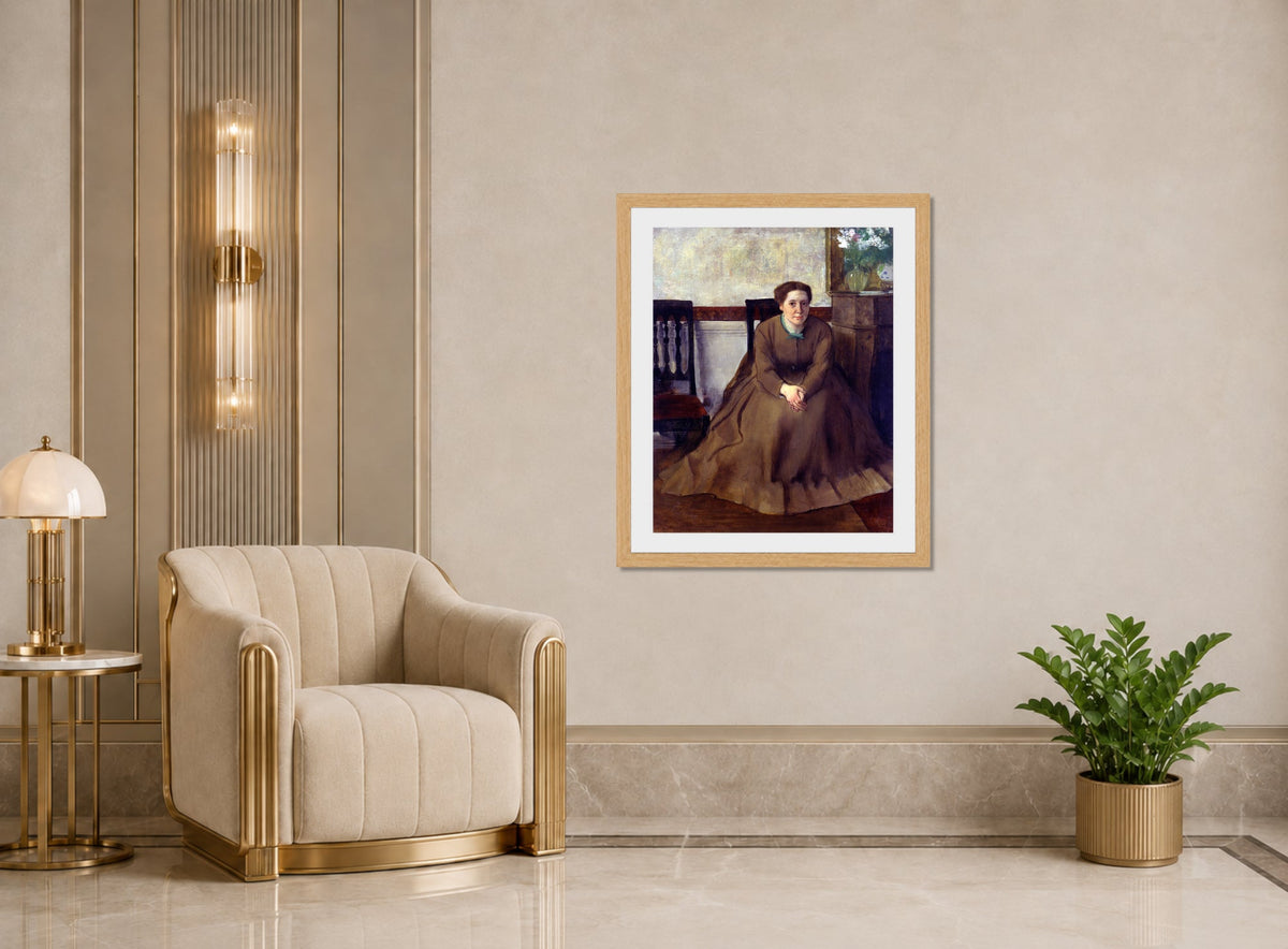 Edgar Degas Print, Victoria Dubourg displayed in an Art Deco interior