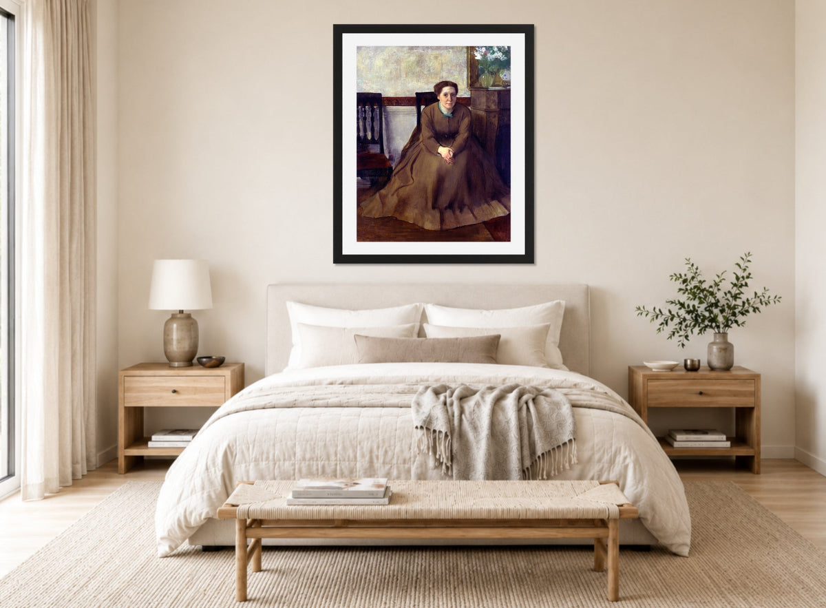 Edgar Degas Print, Victoria Dubourg displayed above a bed