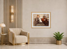Edgar Degas Print, Violinist and Young Woman (ca displayed in an Art Deco interior