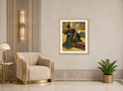 Edgar Degas Print, Visit to a Museum (circa 1879) displayed in an Art Deco interior