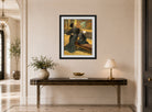 Edgar Degas Print, Visit to a Museum (circa 1879) displayed above a console table
