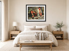 Edgar Degas Print, Wash Women displayed above a bed