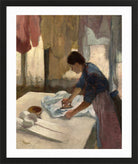 Edgar Degas Print, Woman Ironing (c in a black frame