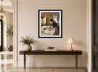 Edgar Degas Print, Woman Ironing (c displayed above a console table