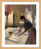 Edgar Degas Print, Woman Ironing (c in a light oak frame