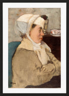 Edgar Degas Print, Woman with a Bandage (between 1872 and 1873) in a black frame