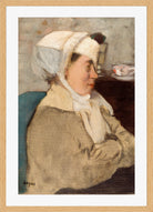 Edgar Degas Print, Woman with a Bandage (between 1872 and 1873) in a light oak frame