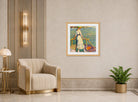 Edward Cucuel Print, Abend am See (1920) displayed in an Art Deco interior