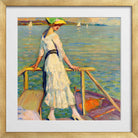 Edward Cucuel Print, Abend am See (1920) in a gold frame