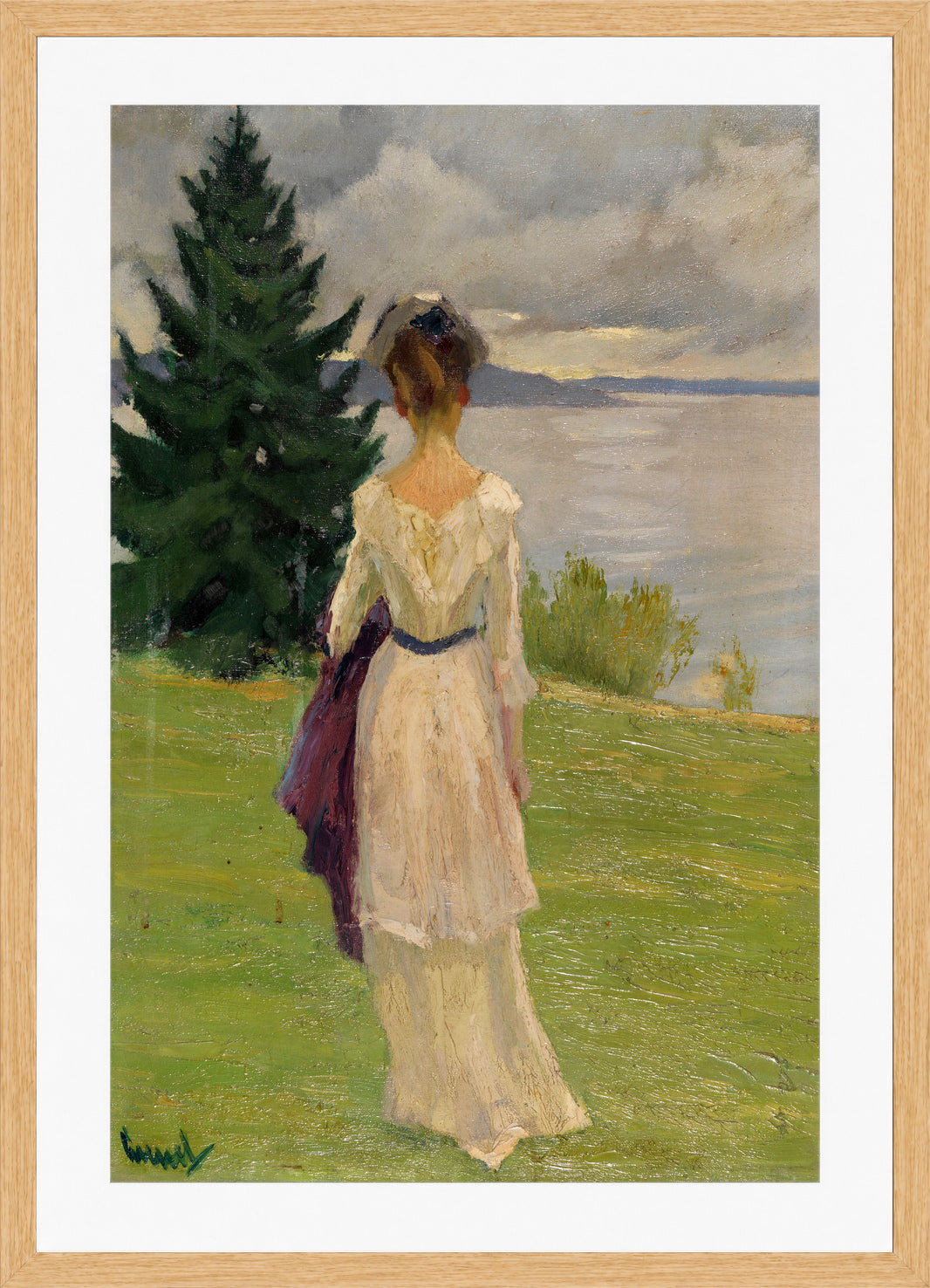 Edward Cucuel Print, After the rain, early (1910) in an oak frame