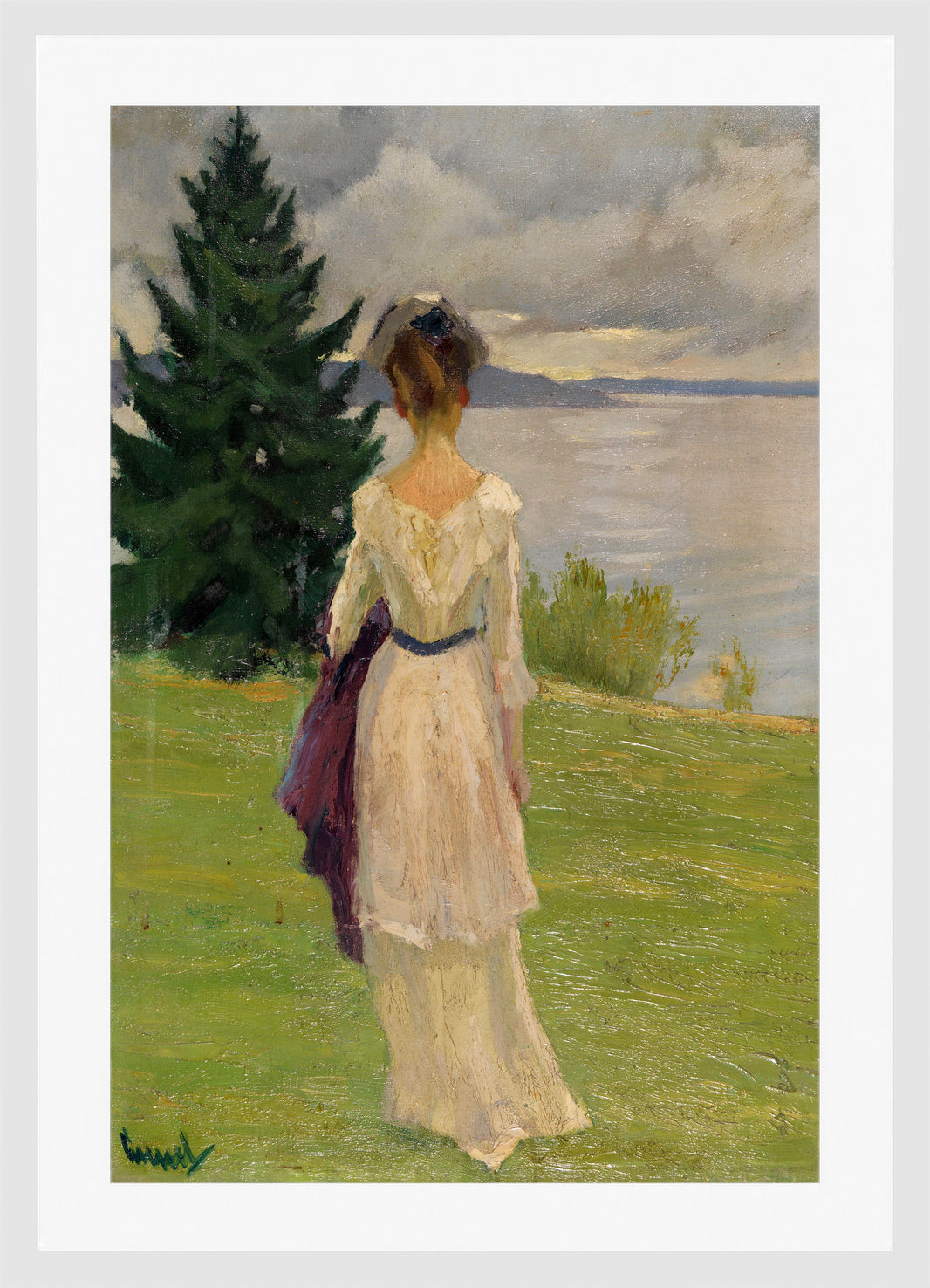 Edward Cucuel Print, After the rain, early (1910) in a white frame