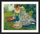 Edward Cucuel Print, After the siesta (1910) in a black frame